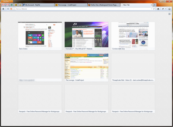 Firefox New Tab Page