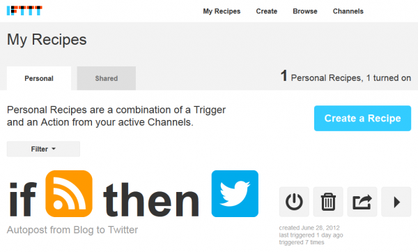 IFTTT Dashboard