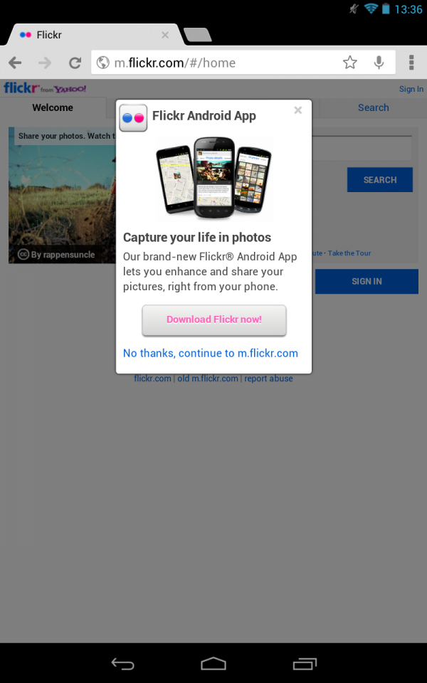 Flickr Mobile Website